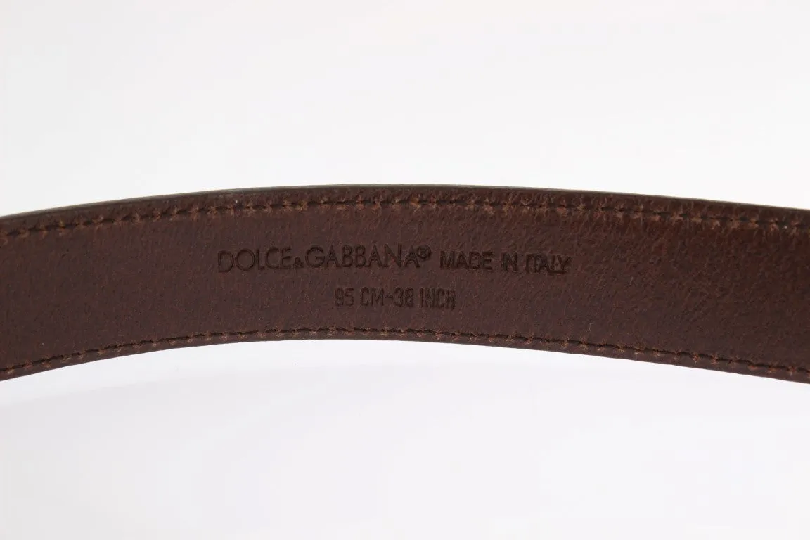 Brown Leather Gold Buckle Belt
