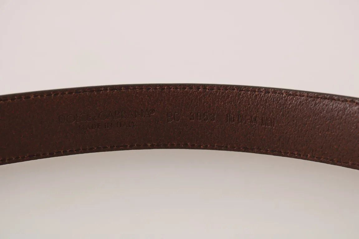 Brown Leather Gray Detachable Buckle Belt