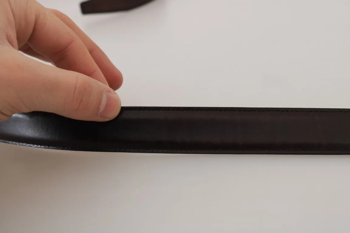 Brown Leather Gray Detachable Buckle Belt