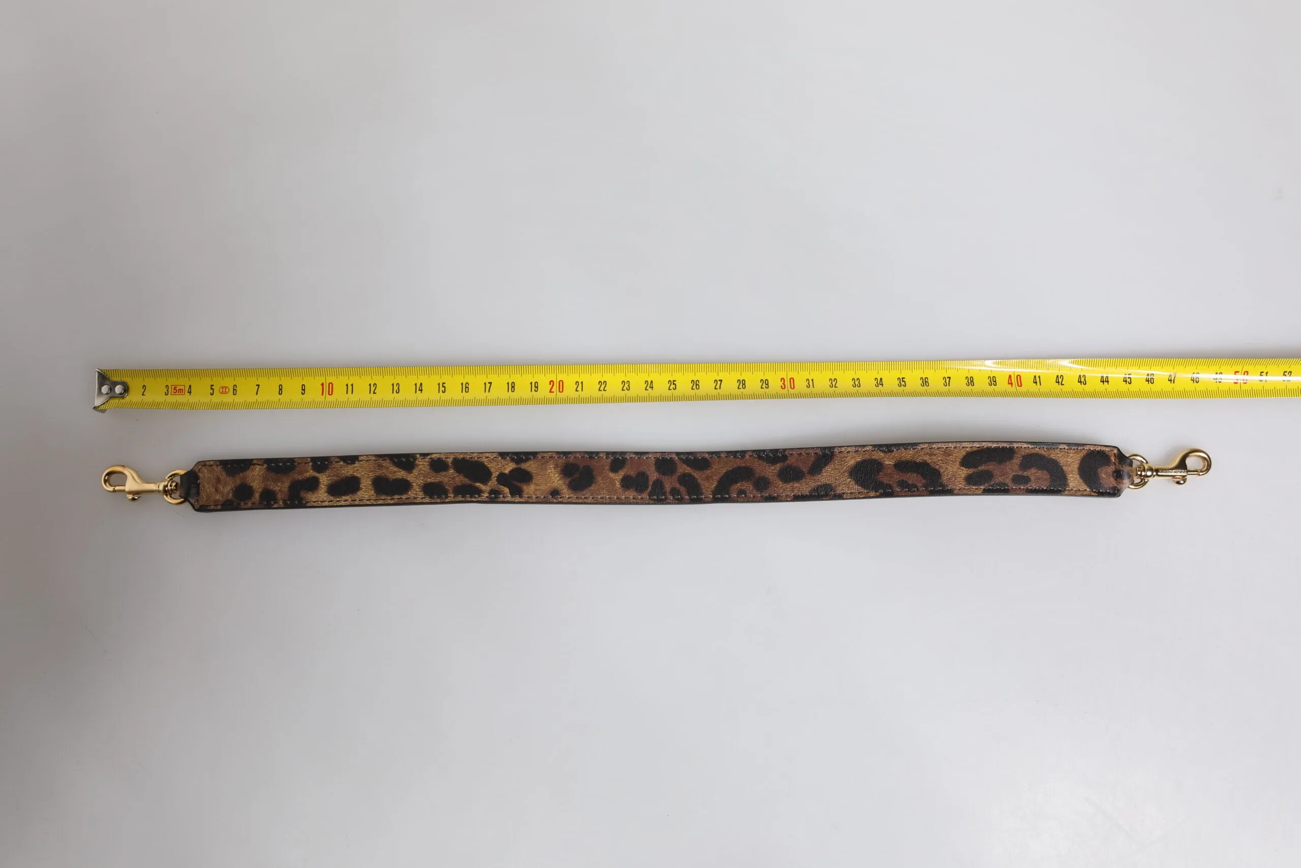Brown Leopard Calf Leather Bag Shoulder Strap