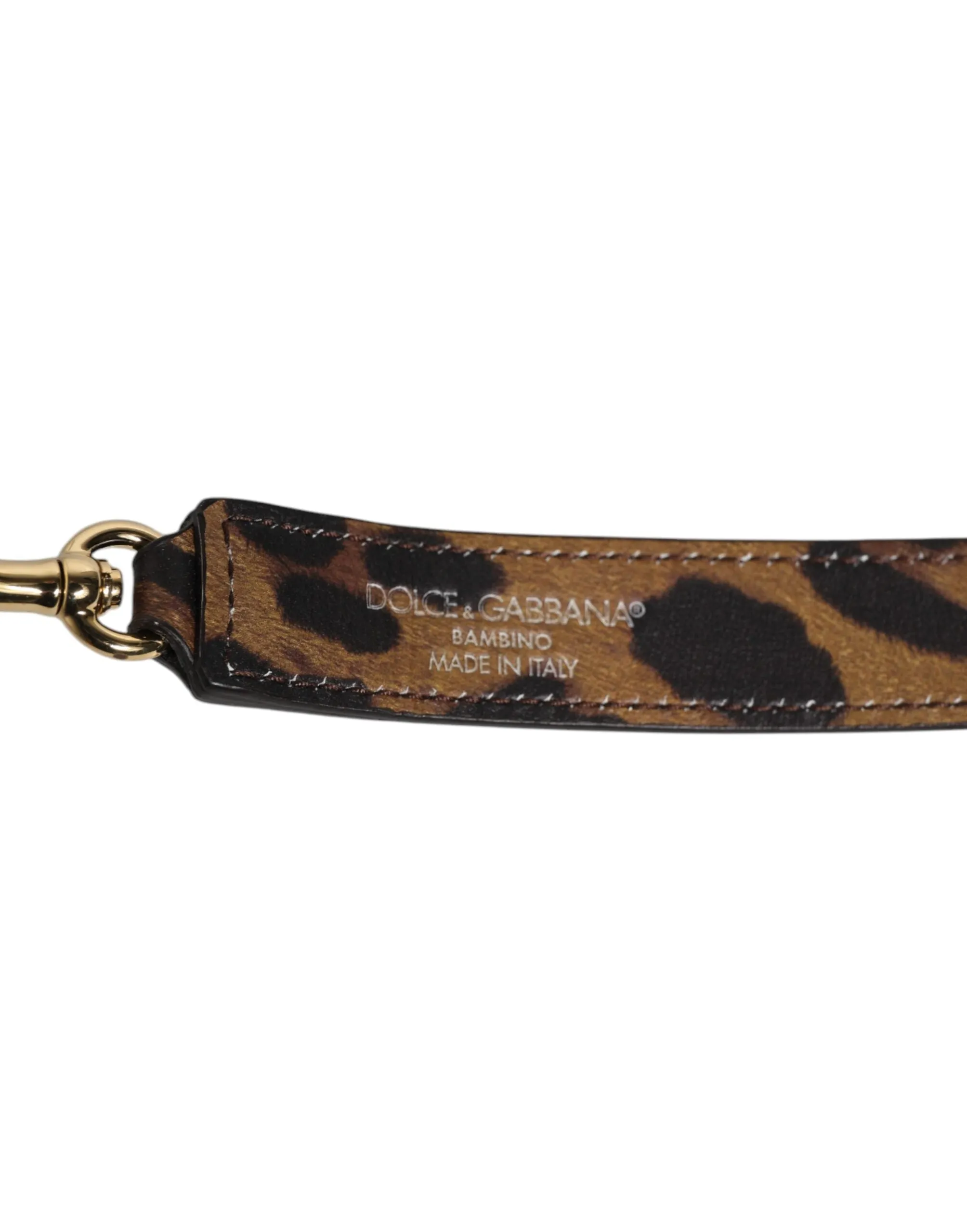 Brown Leopard Calf Leather Bag Shoulder Strap