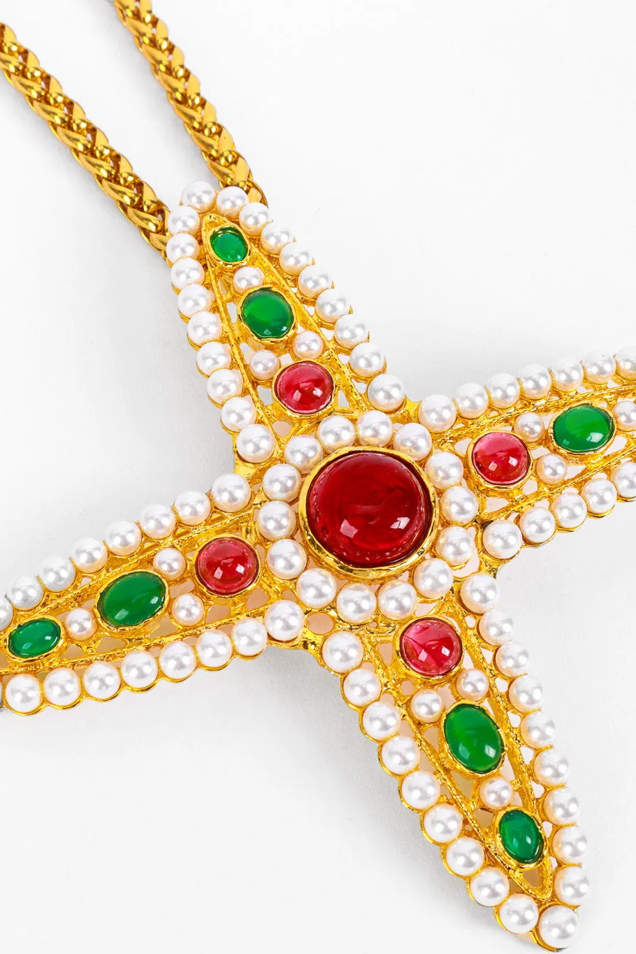 Cabochon Cross Detachable Brooch Pendant Necklace