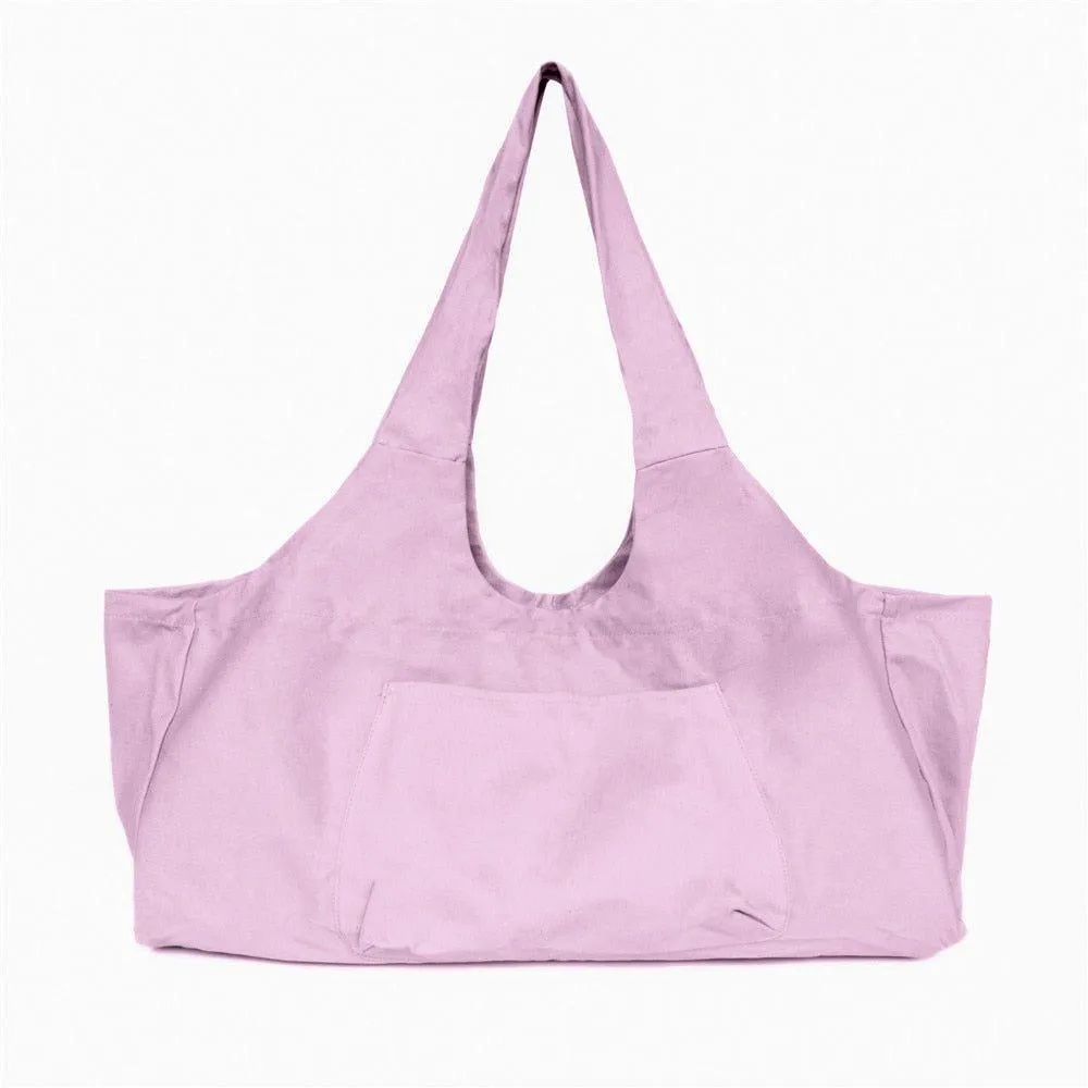 Canvas Large Yoga Mat Tote Sling Carrier with Side Pocket