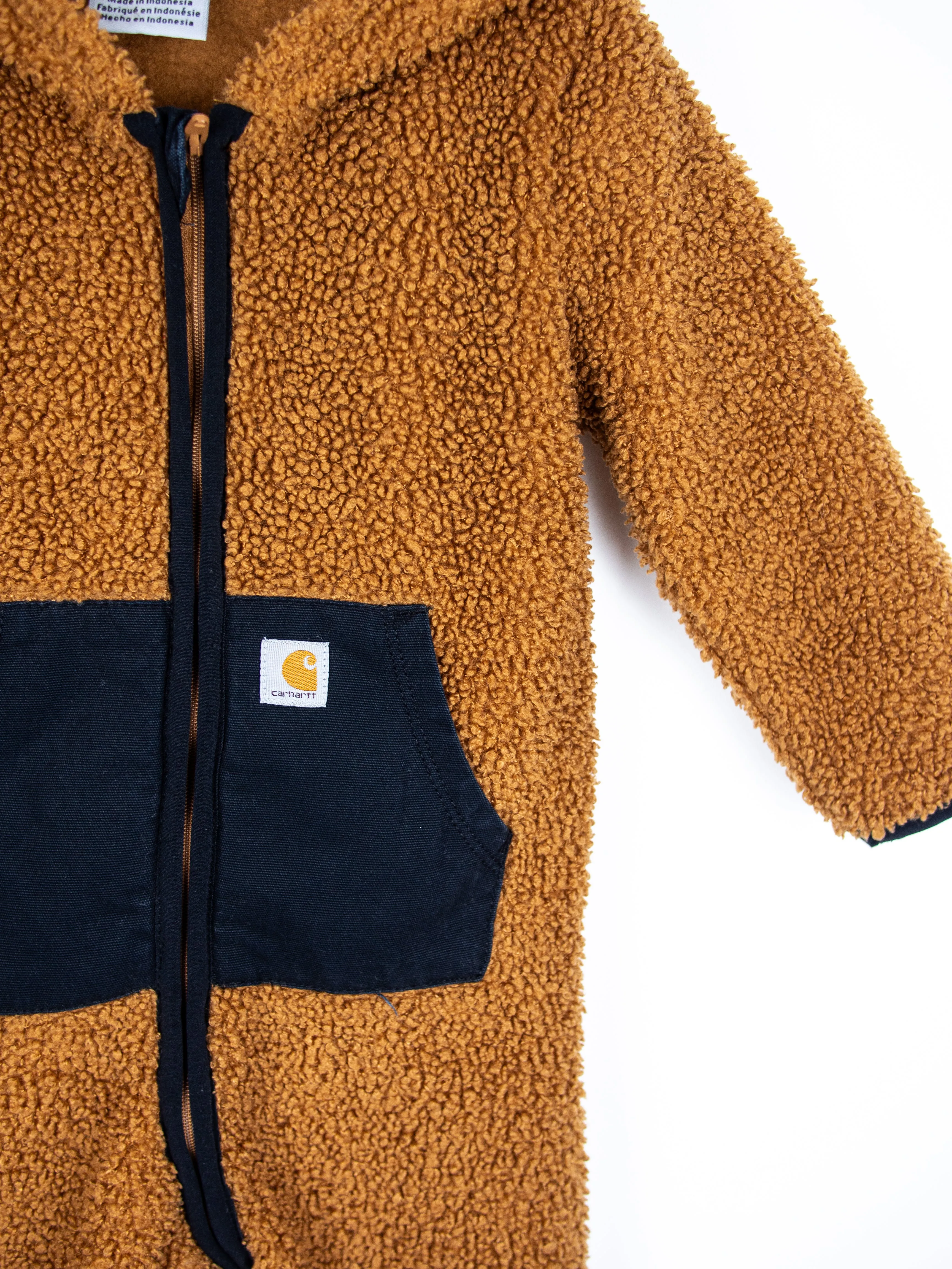 Carhartt Brown Teddy Fleece Snowsuit - Age 18-24 months