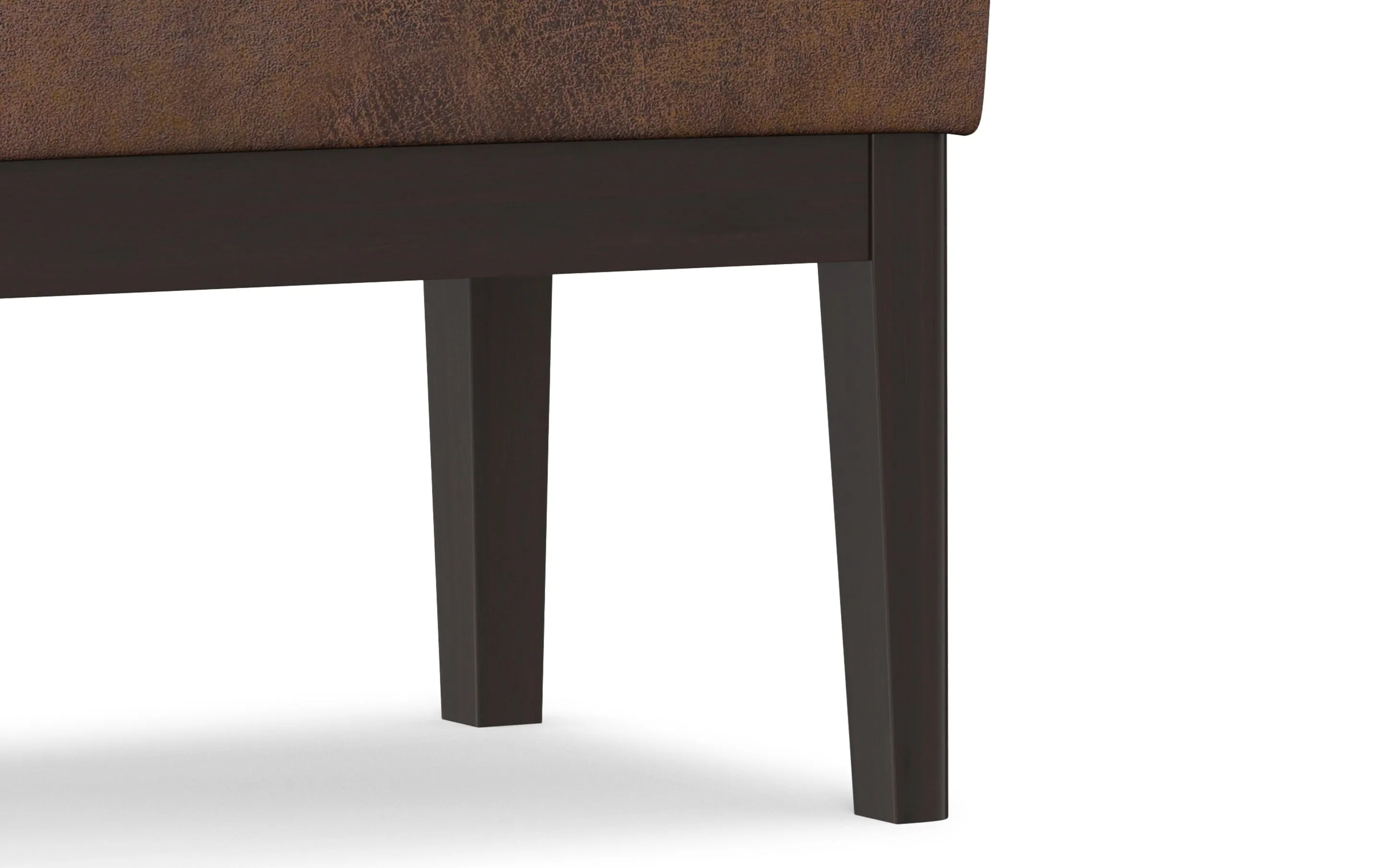 Carlson Small Ottoman Bench Distressed Vegan Leather