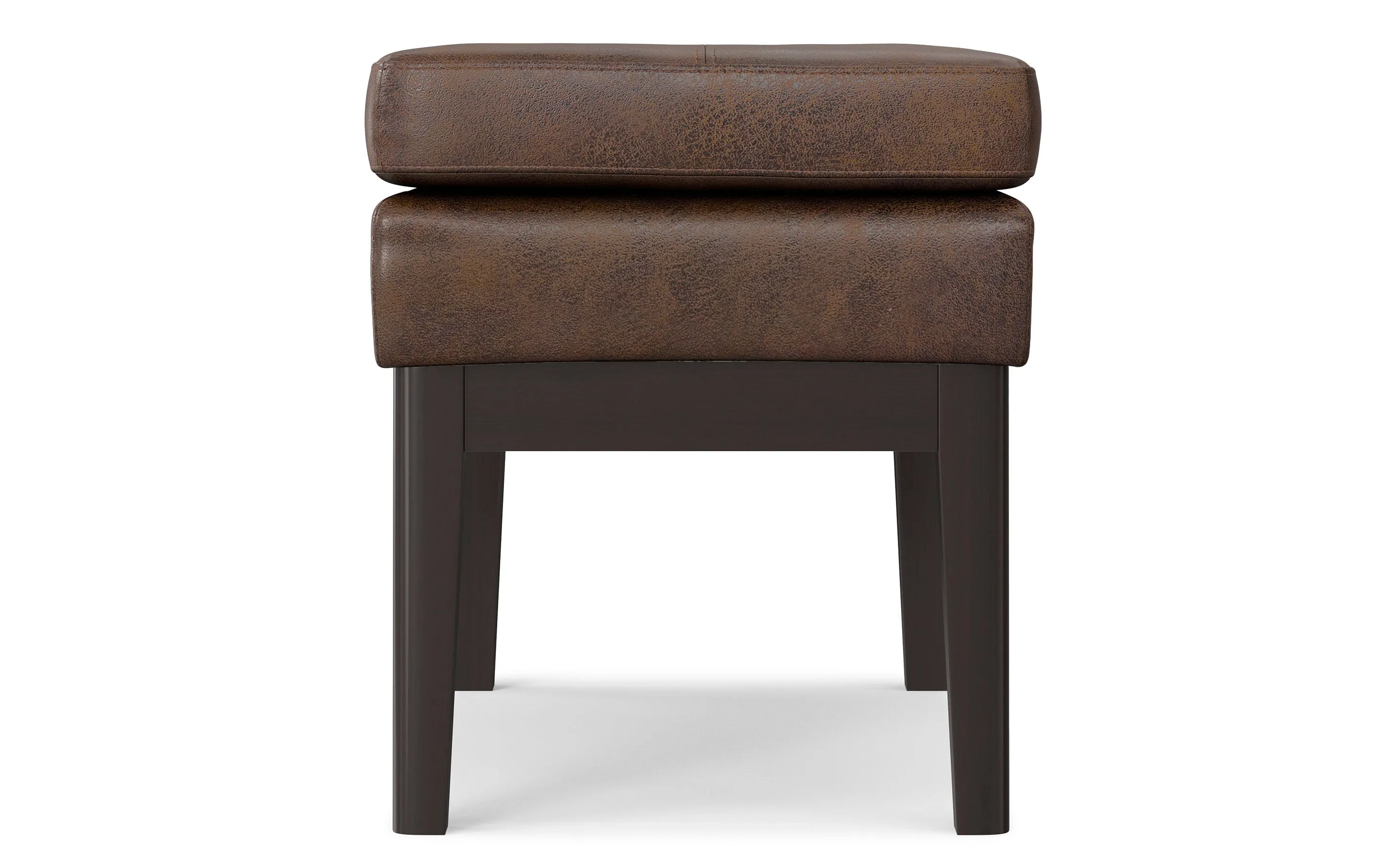 Carlson Small Ottoman Bench Distressed Vegan Leather