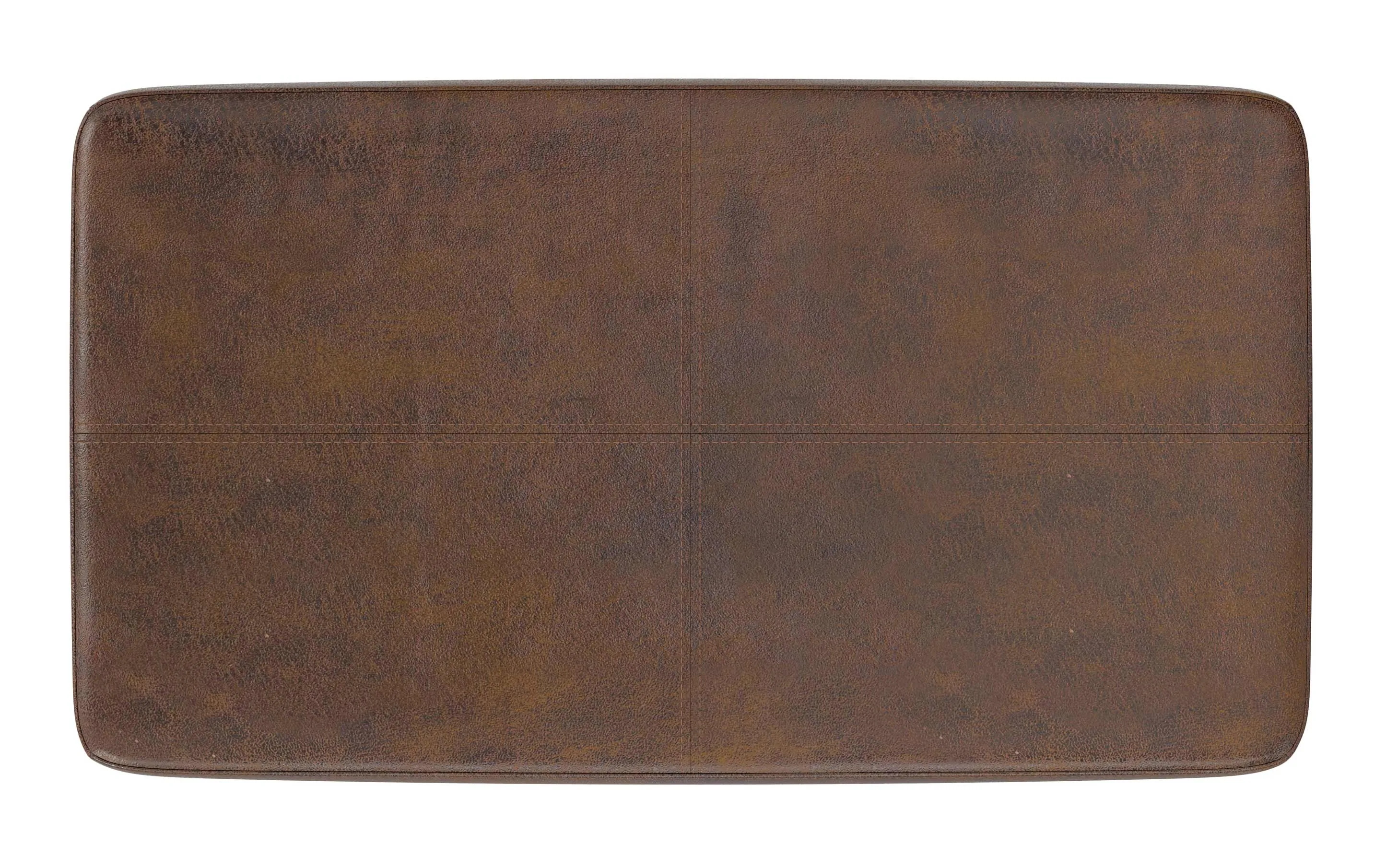 Carlson Small Ottoman Bench Distressed Vegan Leather