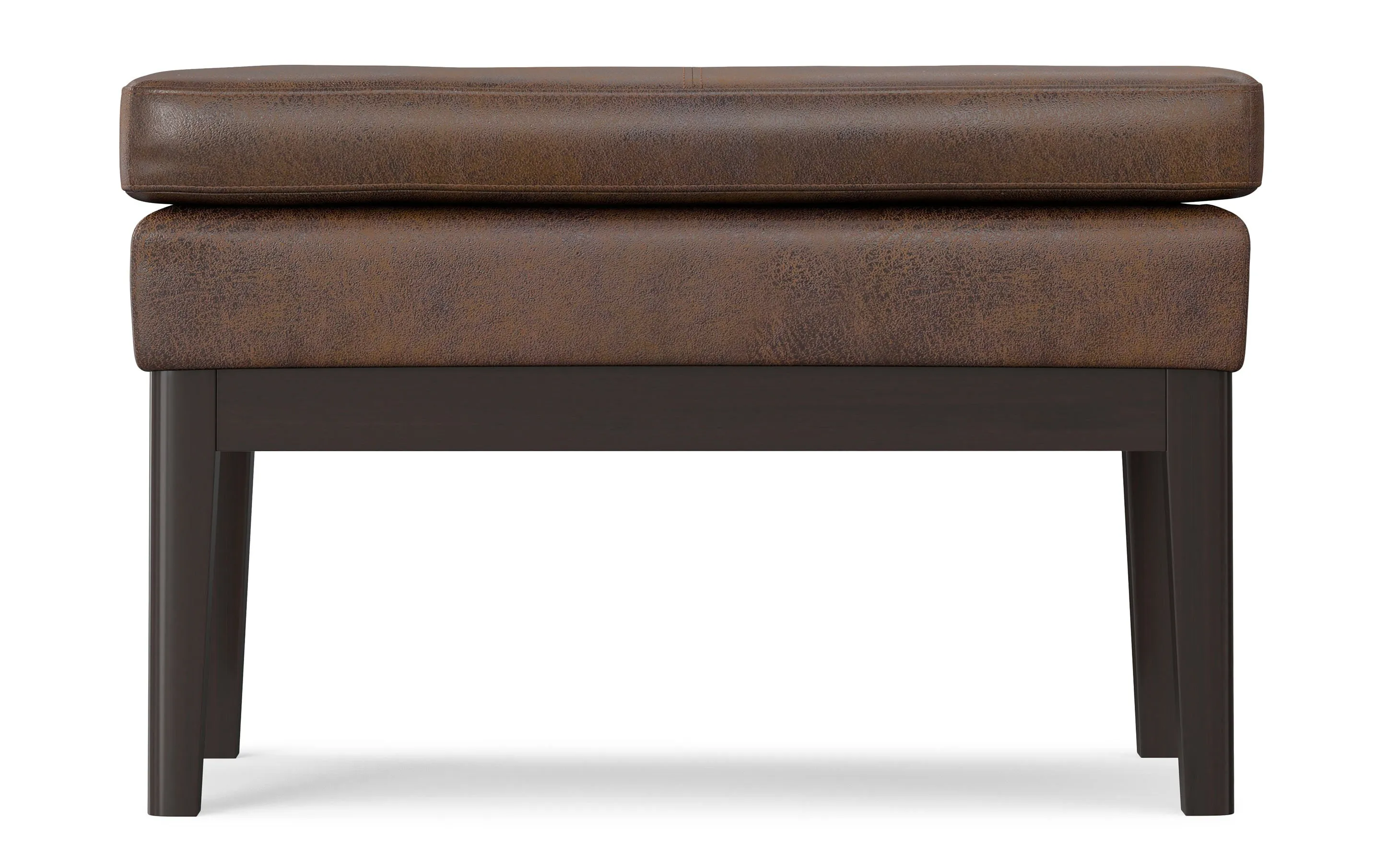 Carlson Small Ottoman Bench Distressed Vegan Leather