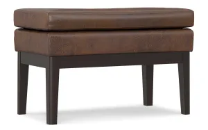 Carlson Small Ottoman Bench Distressed Vegan Leather