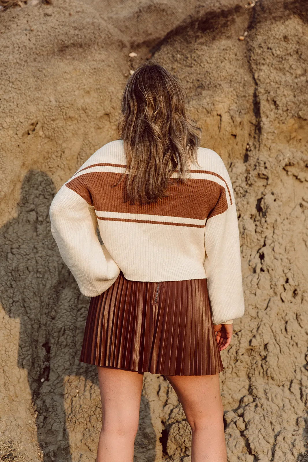 Charley Striped Mock Neck Sweater
