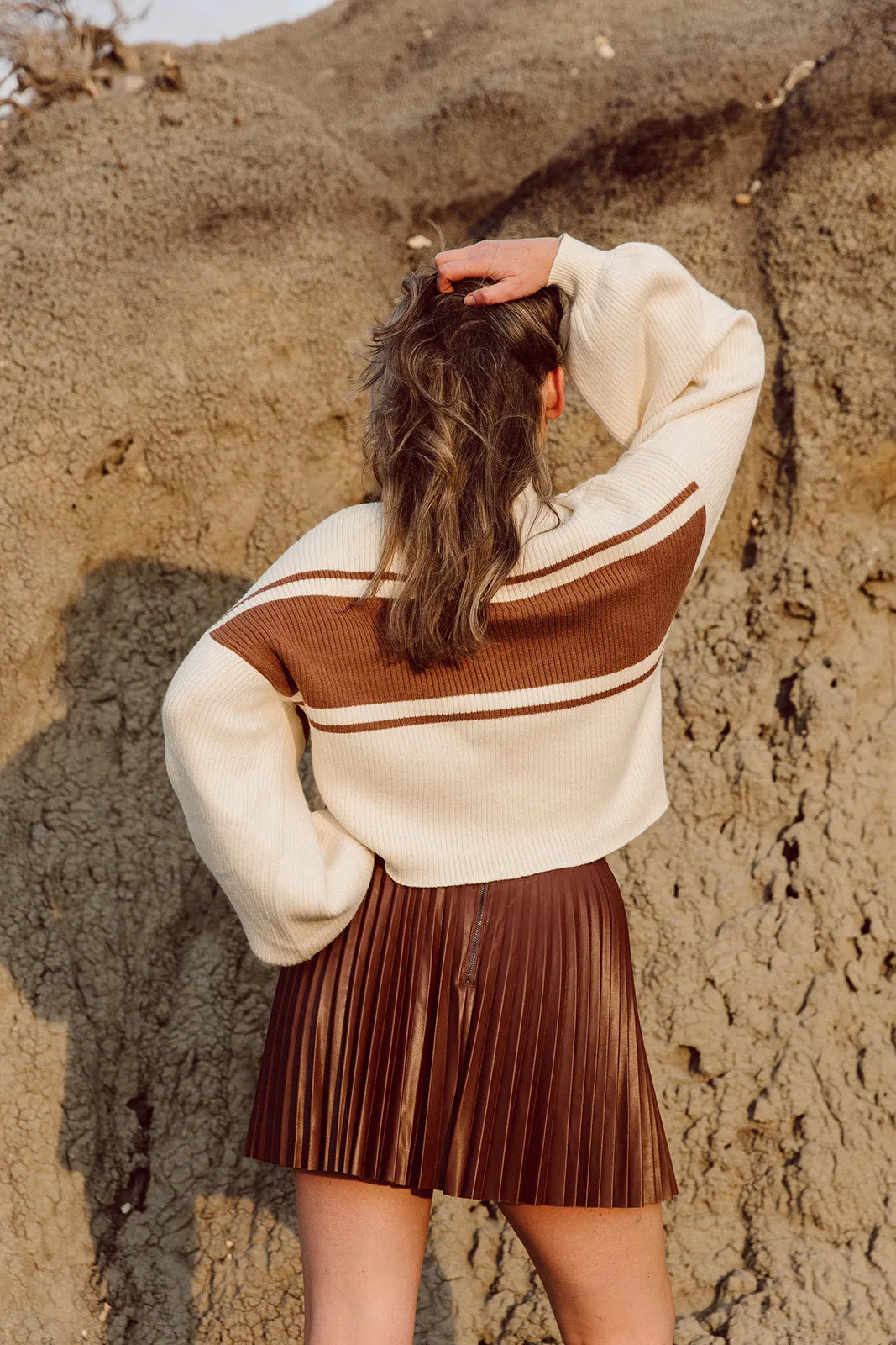 Charley Striped Mock Neck Sweater