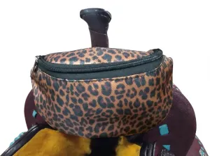 Cheetah Print Insulated Nylon Saddle Pouch