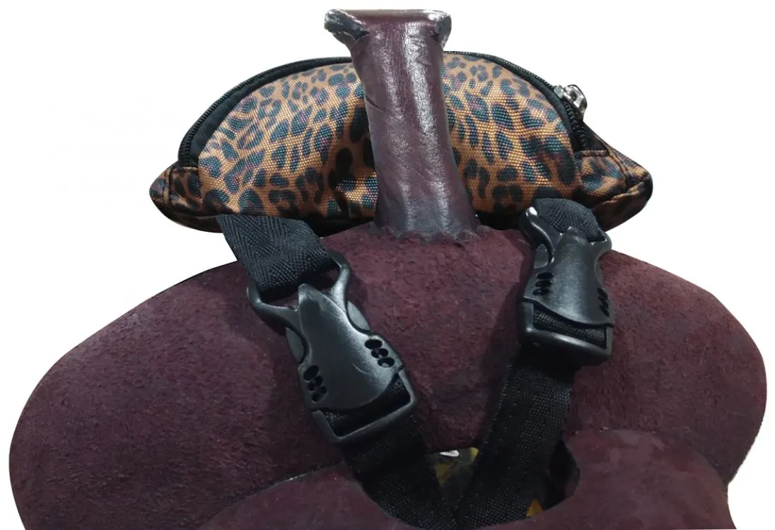 Cheetah Print Insulated Nylon Saddle Pouch