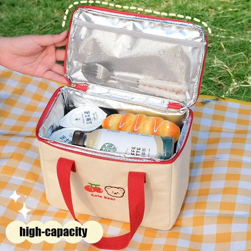 Chic Insulated Canvas Lunch Bag