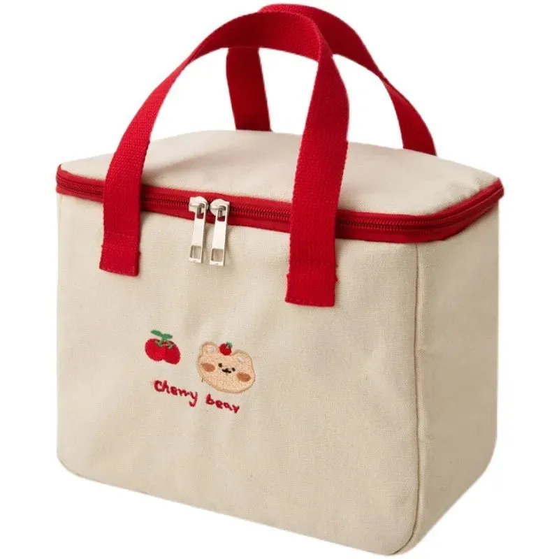 Chic Insulated Canvas Lunch Bag