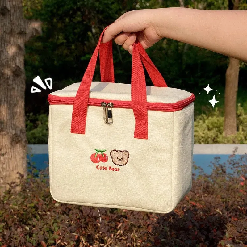 Chic Insulated Canvas Lunch Bag