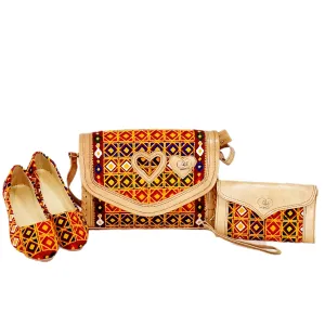 Chic Matching Bags and Shoes | Stylish Tote Bag with Clutch Purse and Ballet Shoes Nk-220