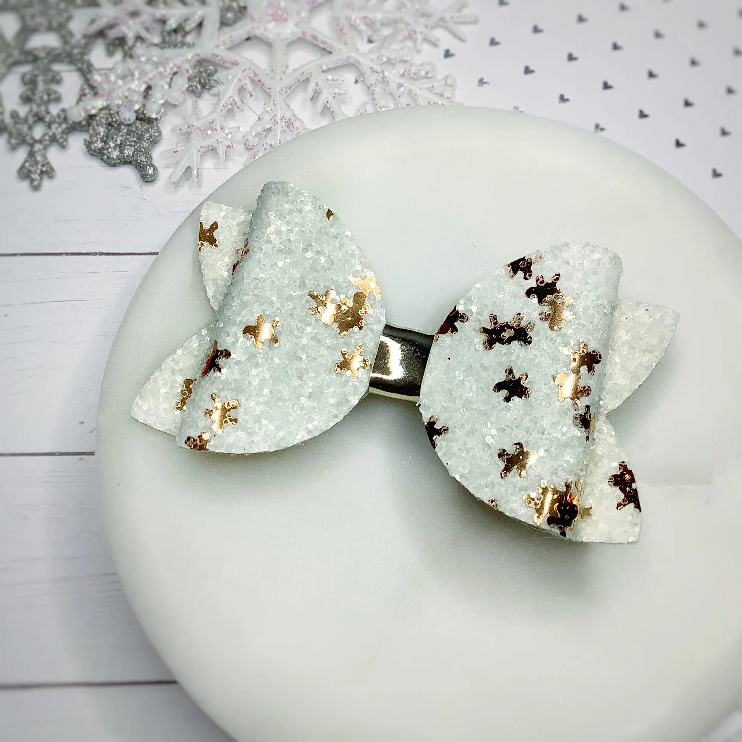 Christmas Glitters Faux Leather Bow Collection