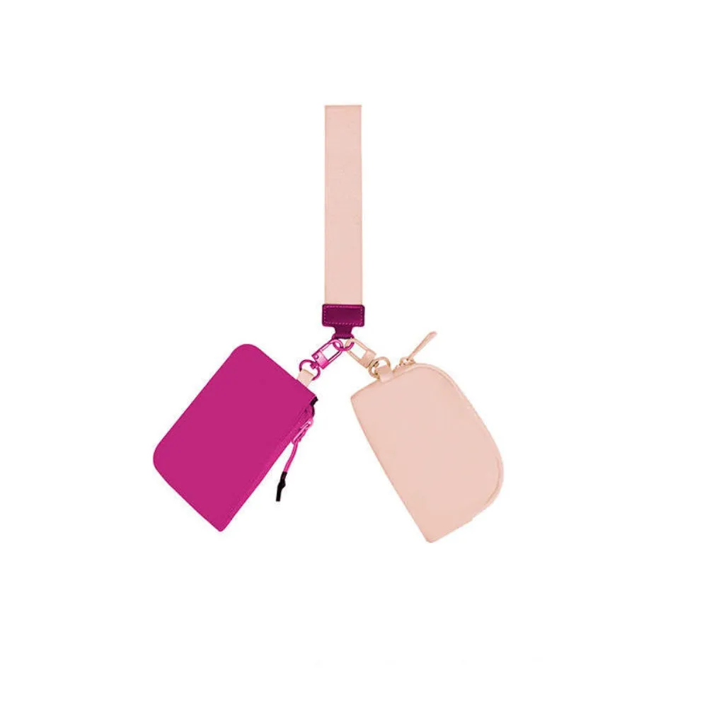 Clippable Dual Pouch Wristlet Wallet