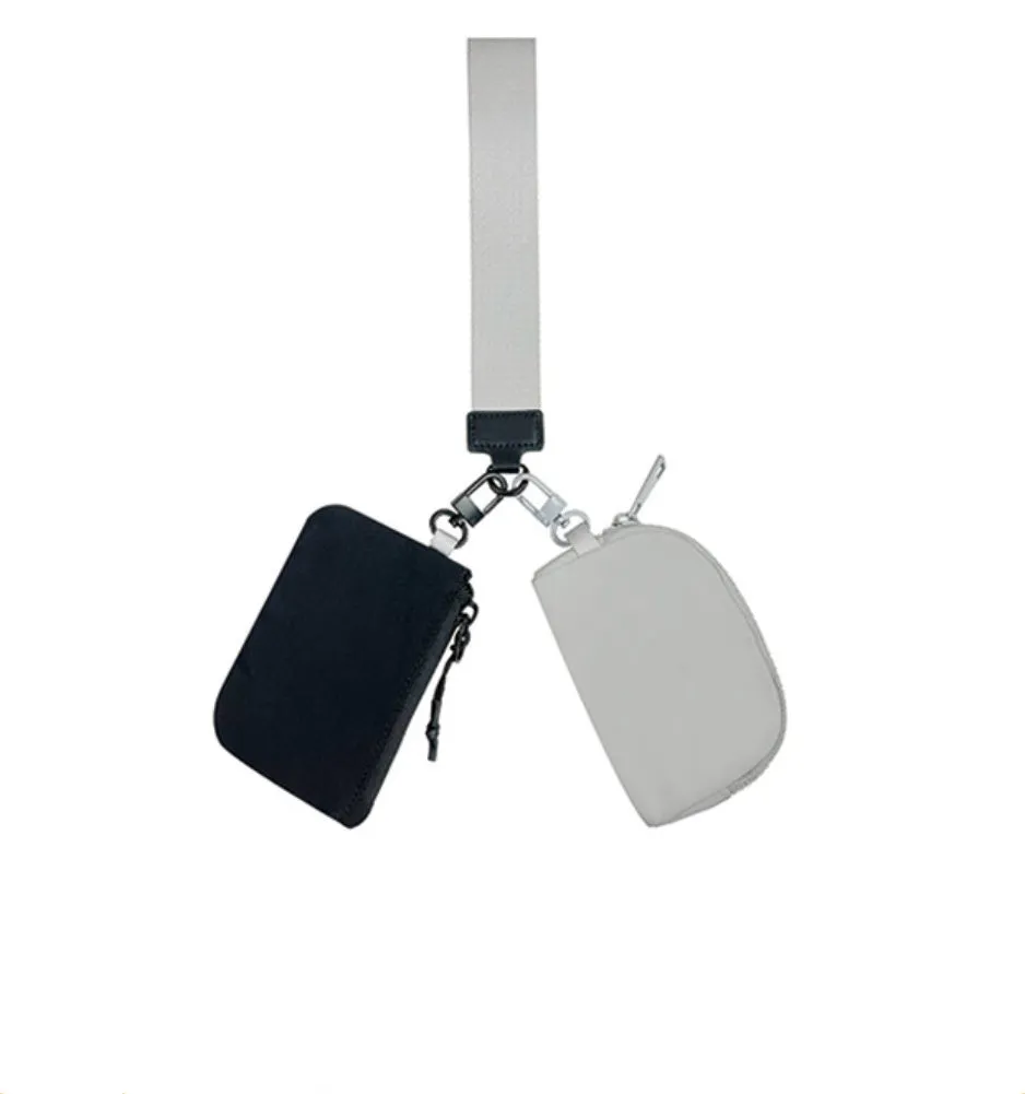 Clippable Dual Pouch Wristlet Wallet