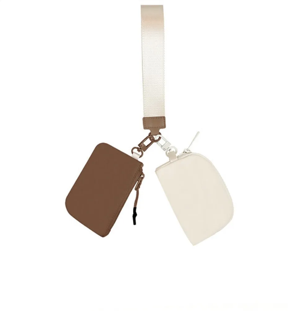 Clippable Dual Pouch Wristlet Wallet