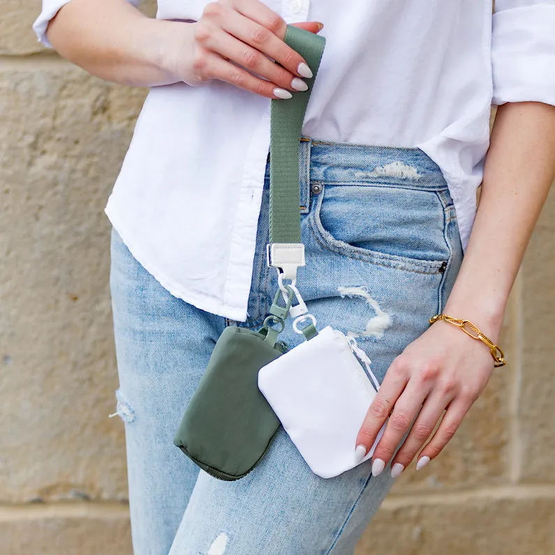 Clippable Dual Pouch Wristlet Wallet