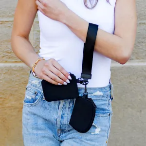 Clippable Dual Pouch Wristlet Wallet