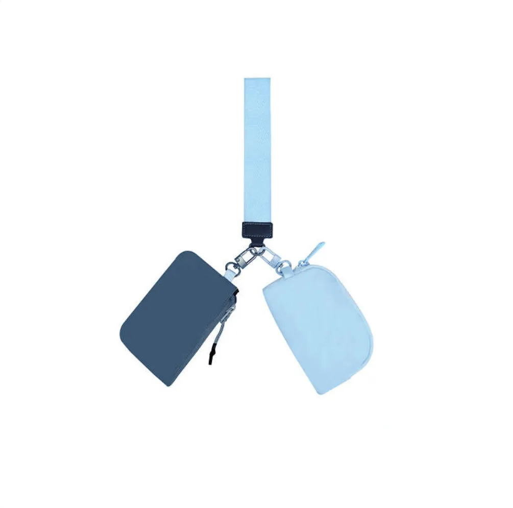 Clippable Dual Pouch Wristlet Wallet