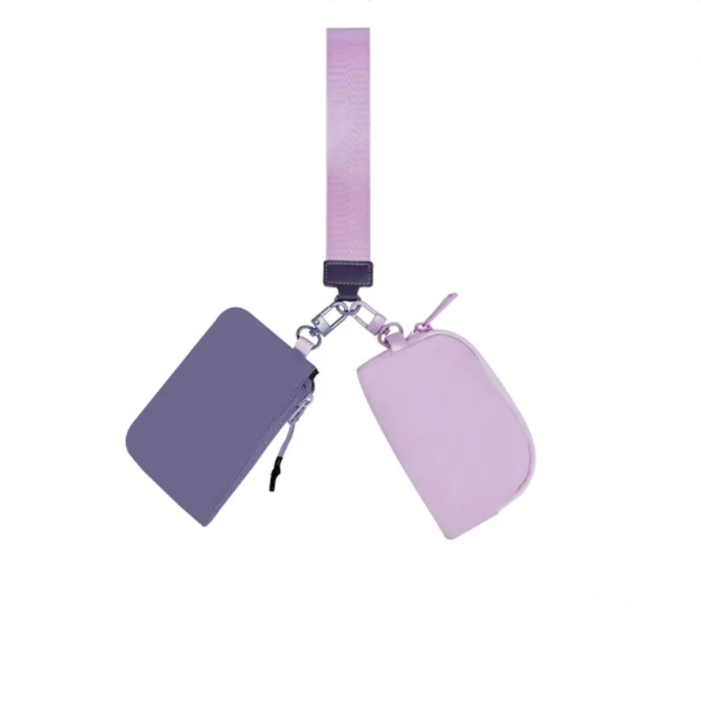 Clippable Dual Pouch Wristlet Wallet