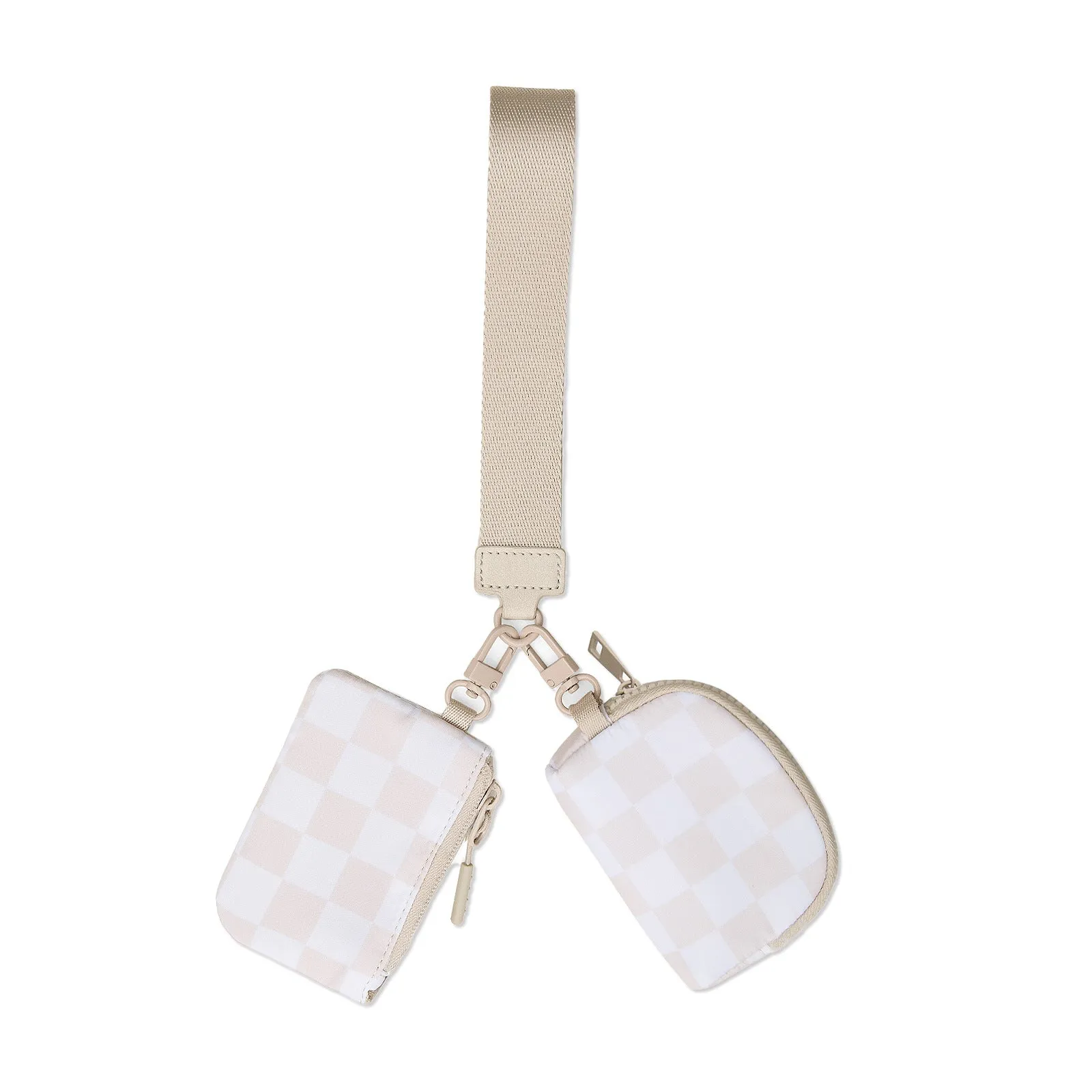 Clippable Dual Pouch Wristlet Wallet