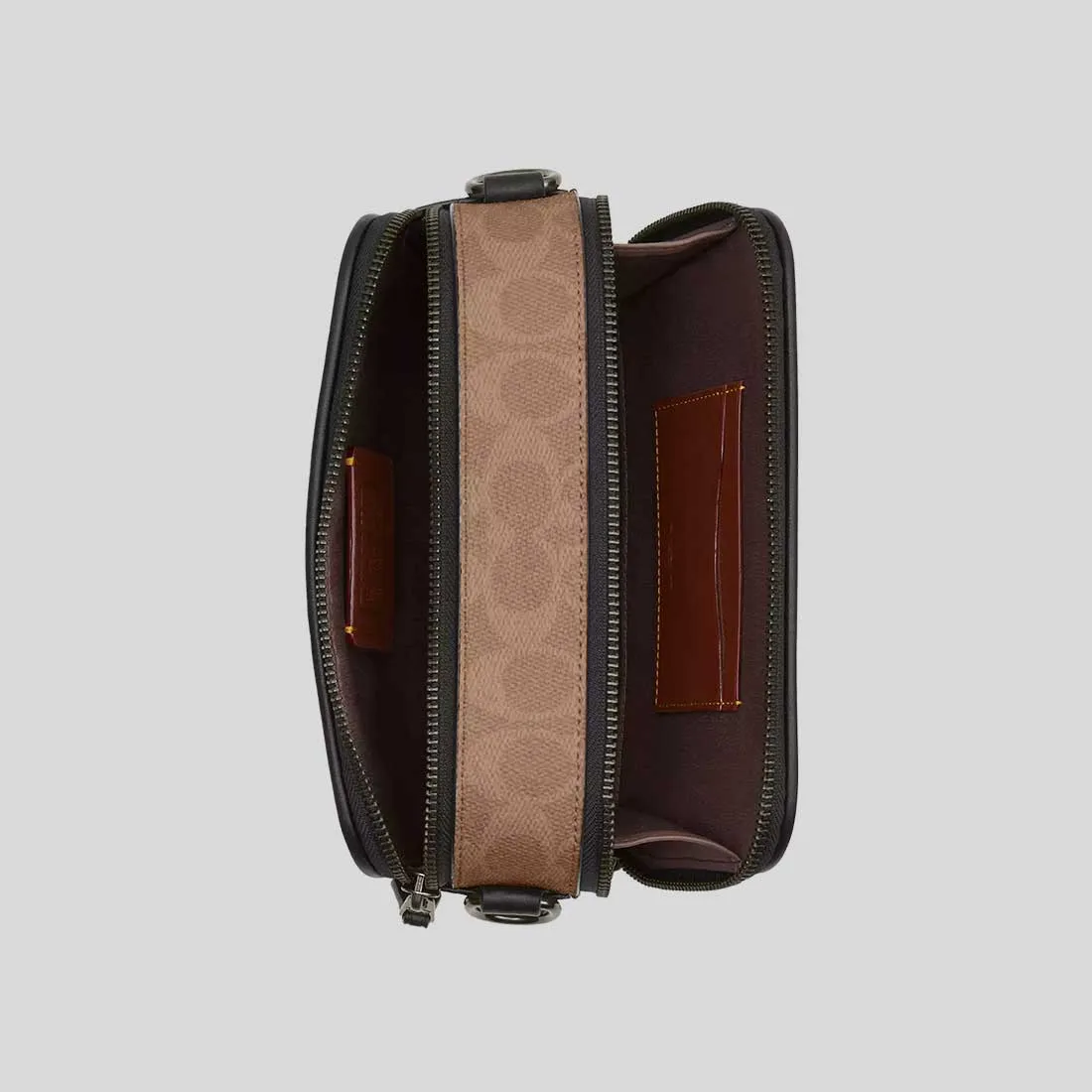 COACH Wyatt Crossbody Bag In Blocked Signature Canvas Walnut/Tan RB-CAB80