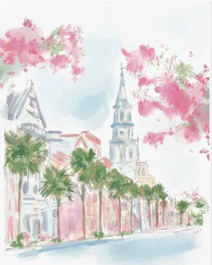 COASTAL SPRING STREET - CANVAS 30x40 PRINT