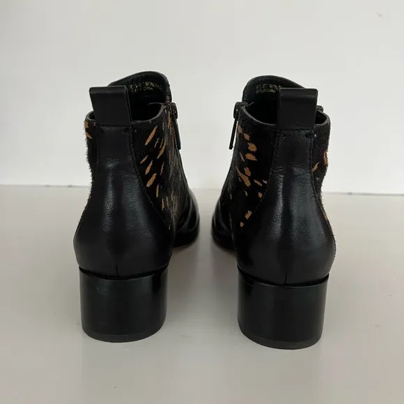 Cole Haan Women's Oak Boot Genuine Calf Hair Leather Zip Booties, size 6