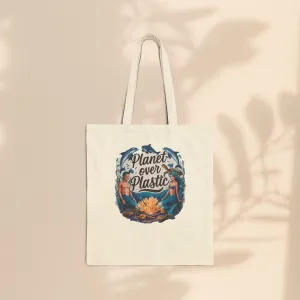 Cotton Canvas Tote Bag - Planet Over Plastic