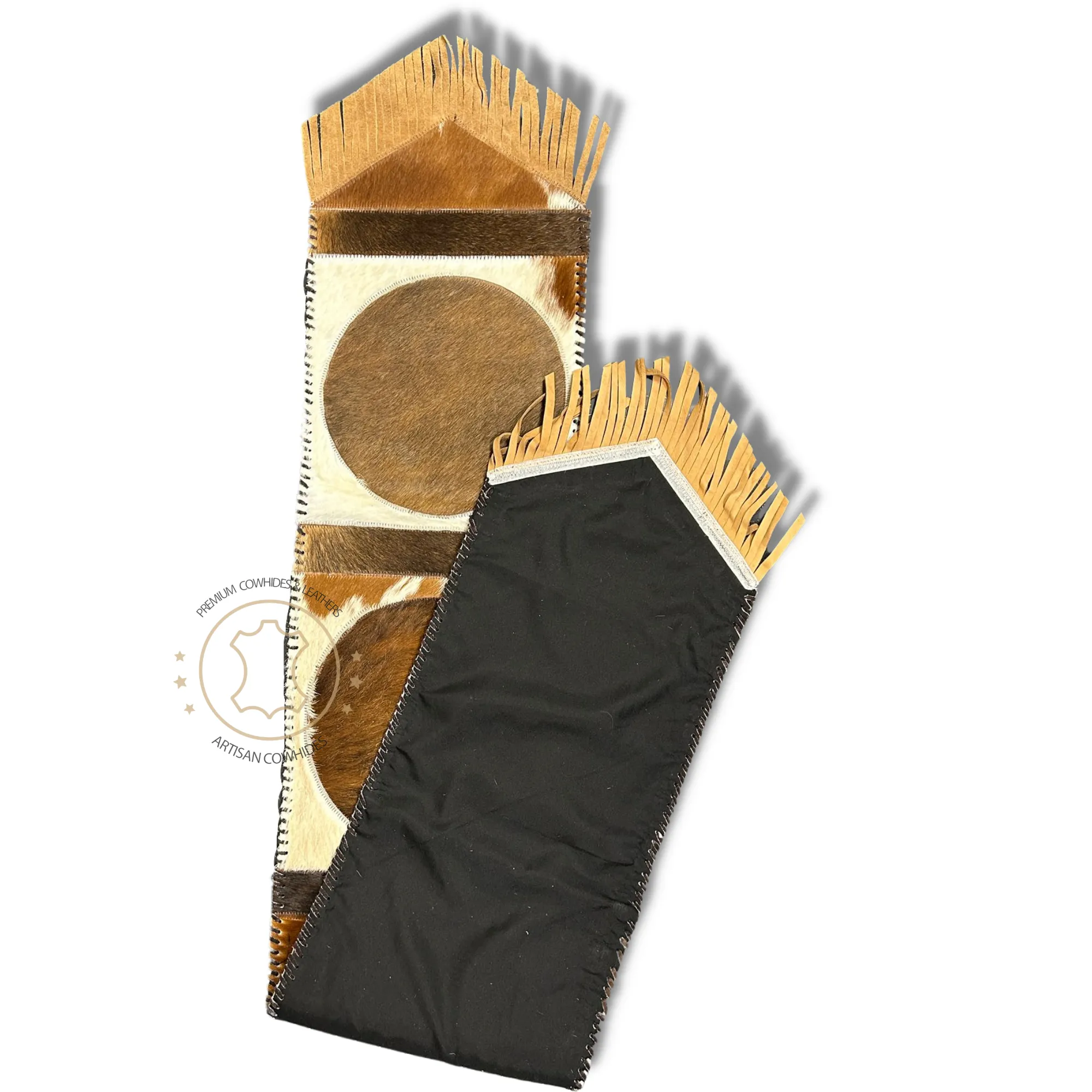 Cowhide Table Runner Solid Design 6ft long - Table Decor Runner