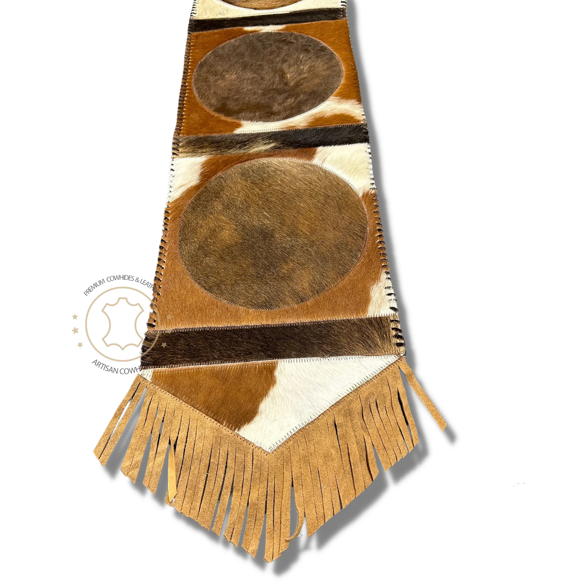 Cowhide Table Runner Solid Design 6ft long - Table Decor Runner