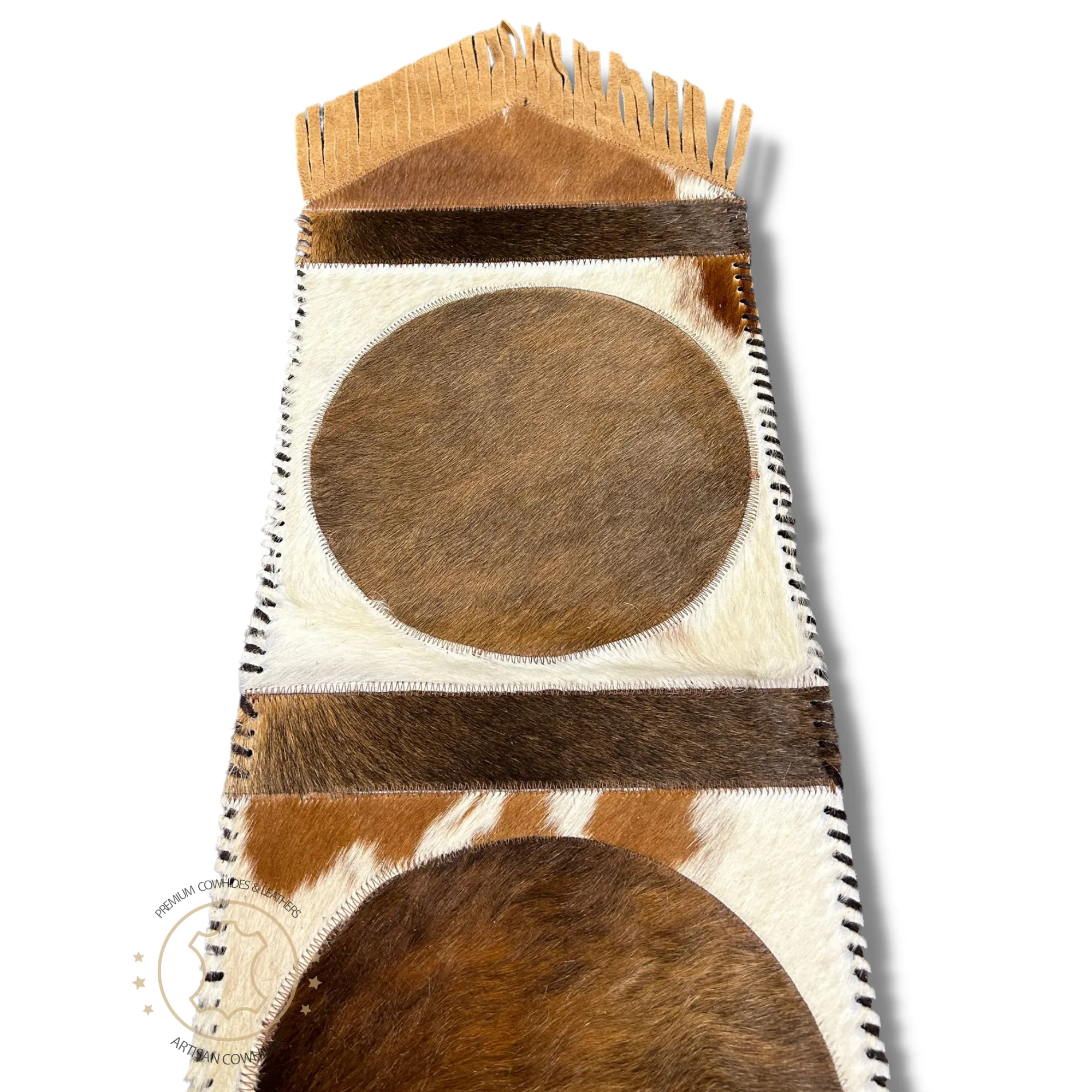 Cowhide Table Runner Solid Design 6ft long - Table Decor Runner