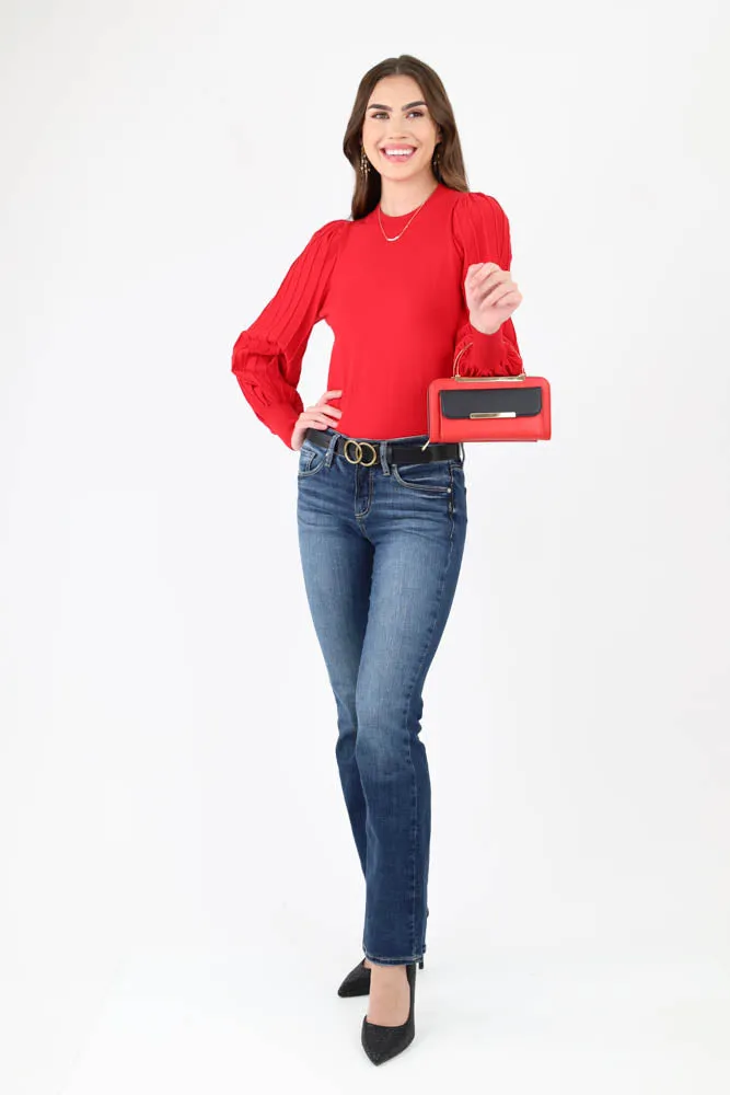 Crossbody Clutch Wallet Bag -Red