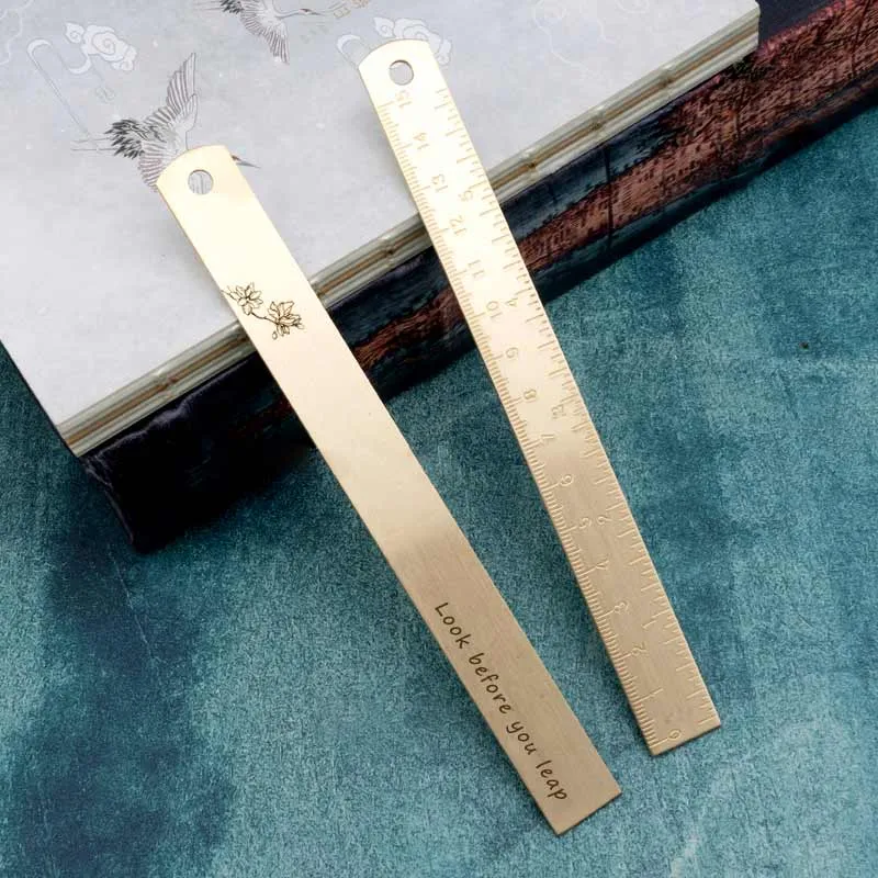 Custom Brass Scale Ruler Personalized Vintage Ruler Metal Multifunctional Ruler