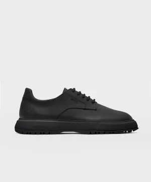 Derby Rubberised Leather Black/Black