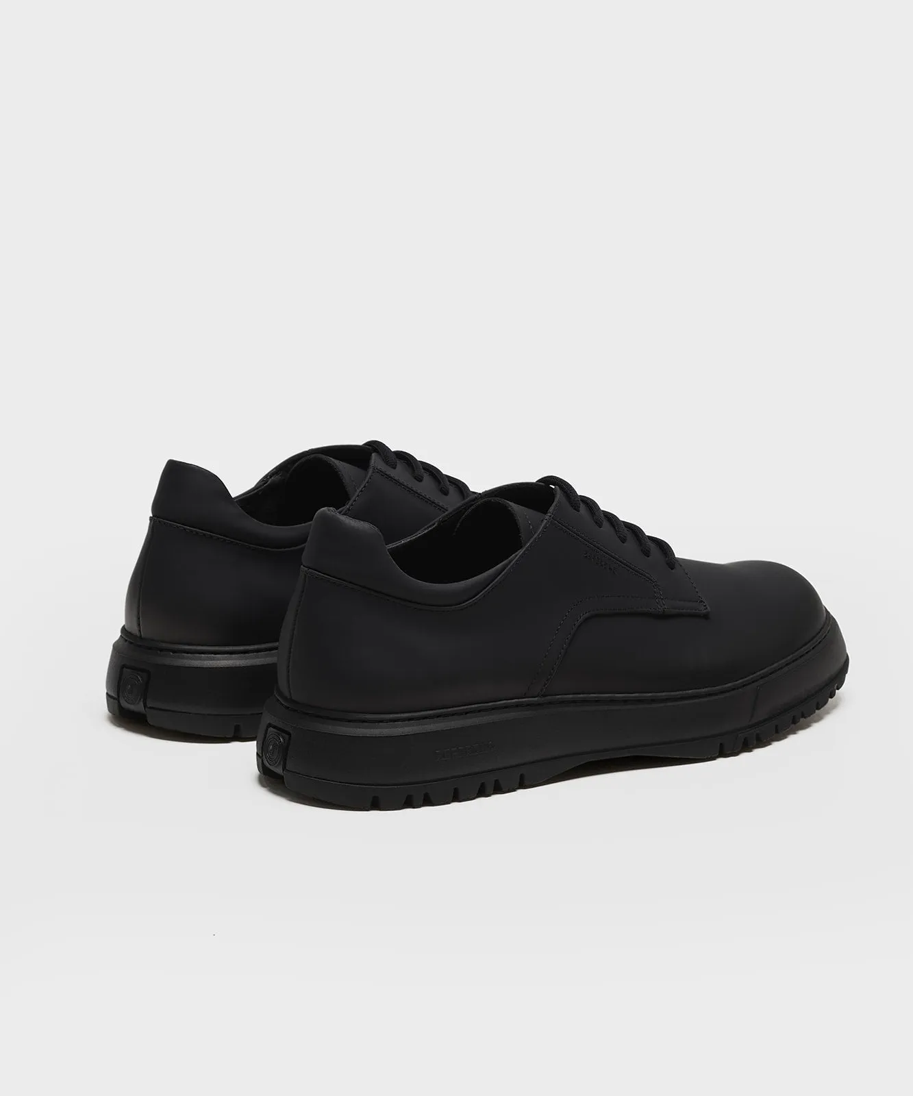 Derby Rubberised Leather Black/Black