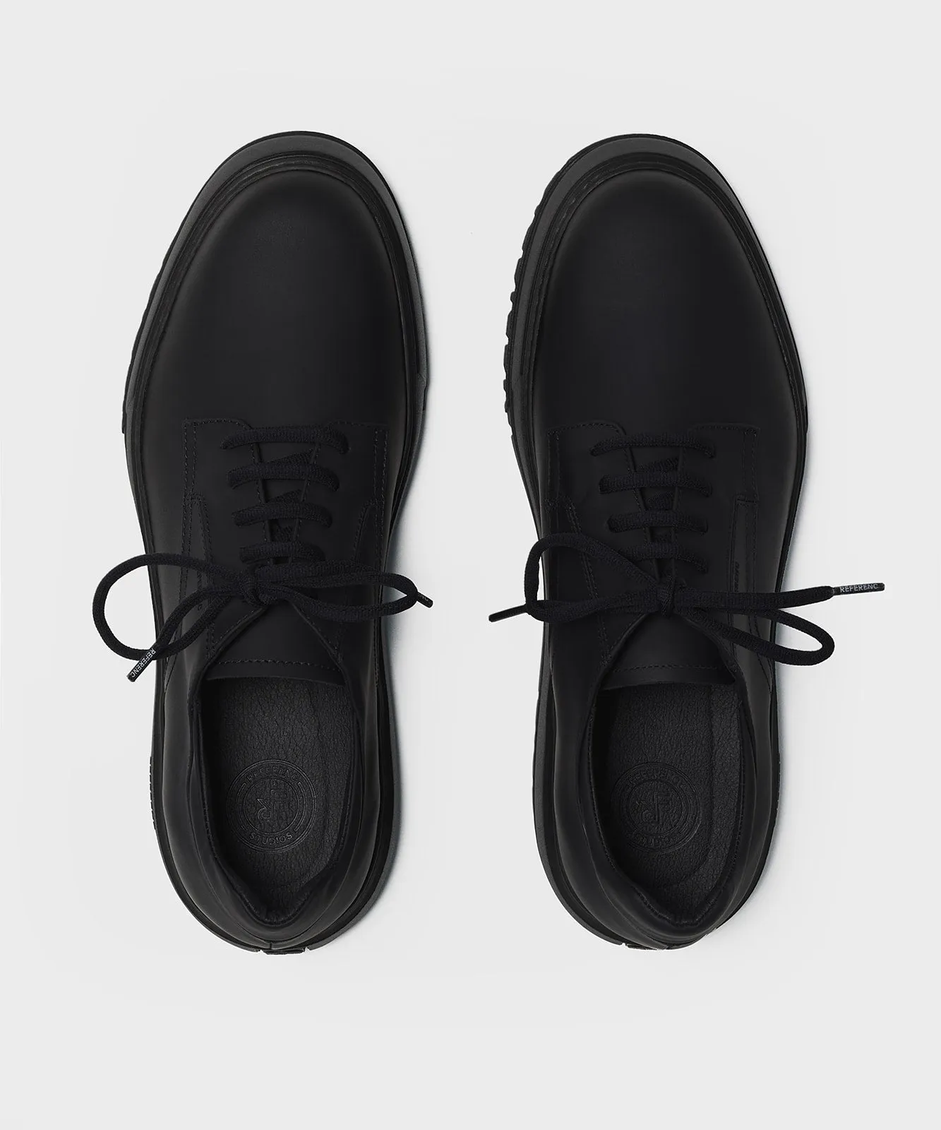 Derby Rubberised Leather Black/Black