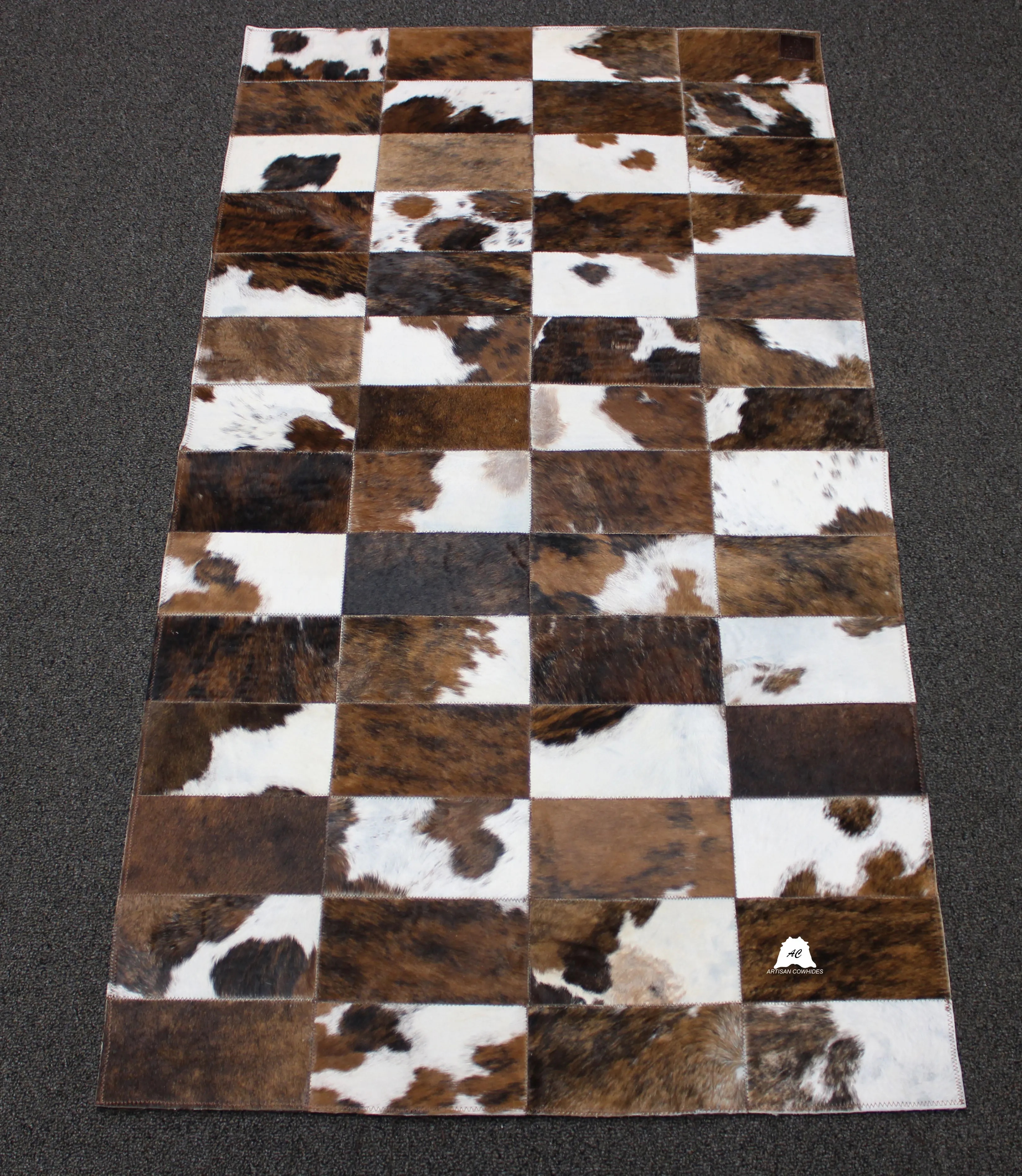 Designer Patchwork Cowhide Rug - Size 57 x 32 IN | 144x 81 cm | Premium Cowhide Rug