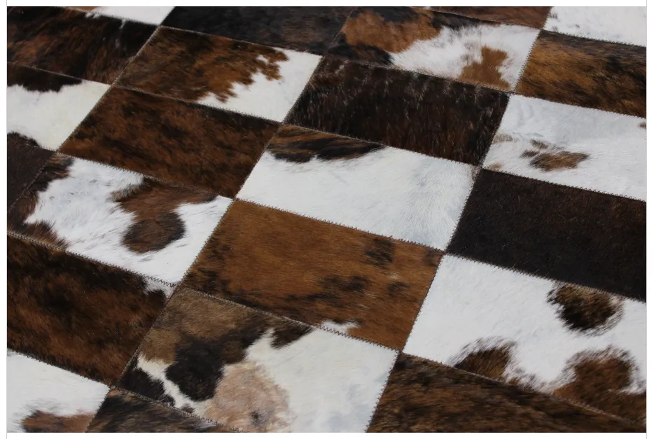 Designer Patchwork Cowhide Rug - Size 57 x 32 IN | 144x 81 cm | Premium Cowhide Rug