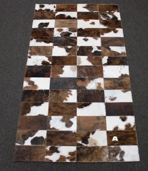Designer Patchwork Cowhide Rug - Size 57 x 32 IN | 144x 81 cm | Premium Cowhide Rug
