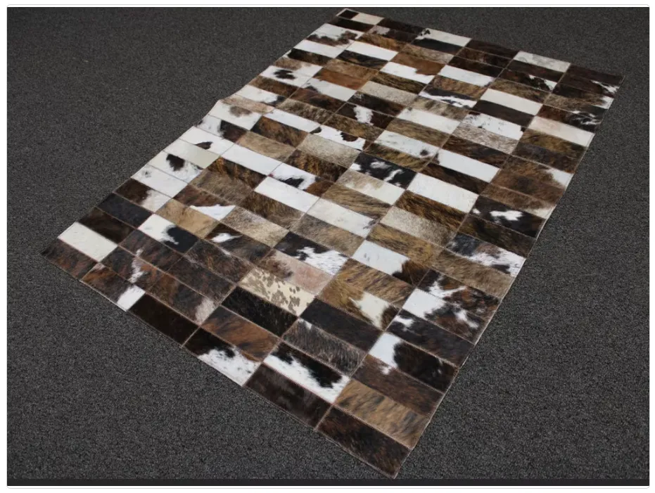 Designer Patchwork Cowhide Rug - Size 57 x 32 IN | 144x 81 cm | Premium Cowhide Rug