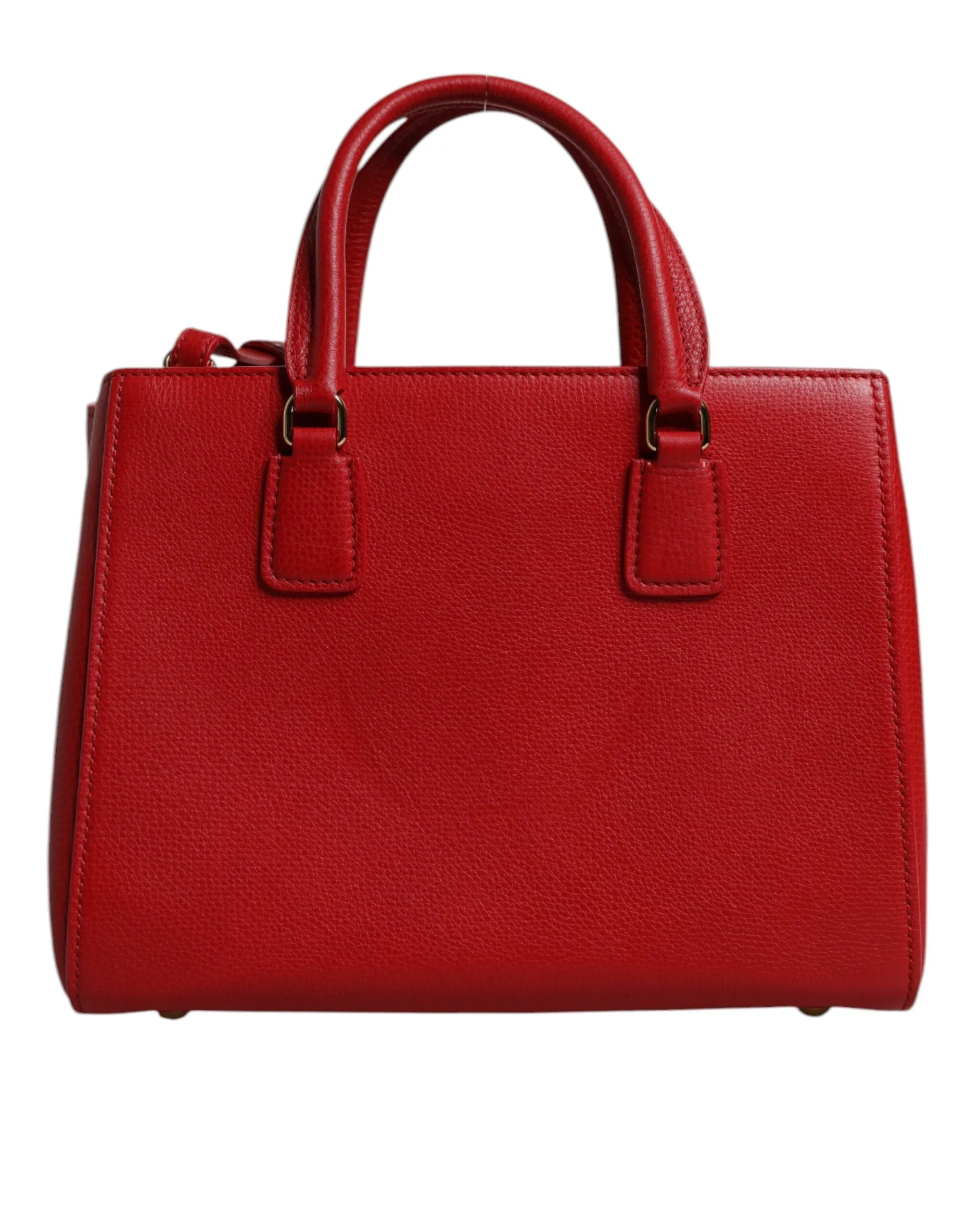 Dolce & Gabbana Red Calfskin Leather Shoulder Top Handle Bag