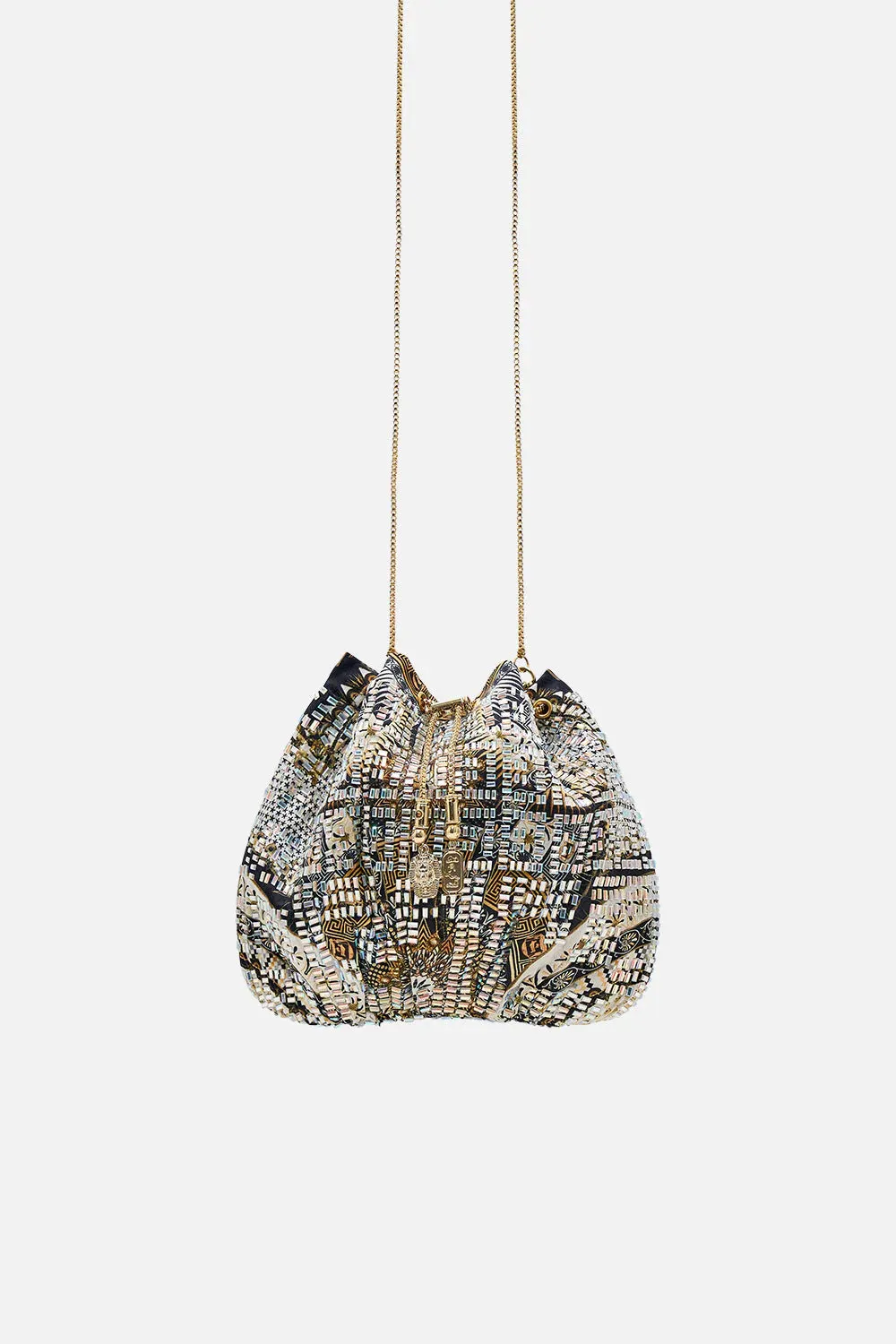 Drawstring Pouch with Chain Strap - The Temples of Dendara