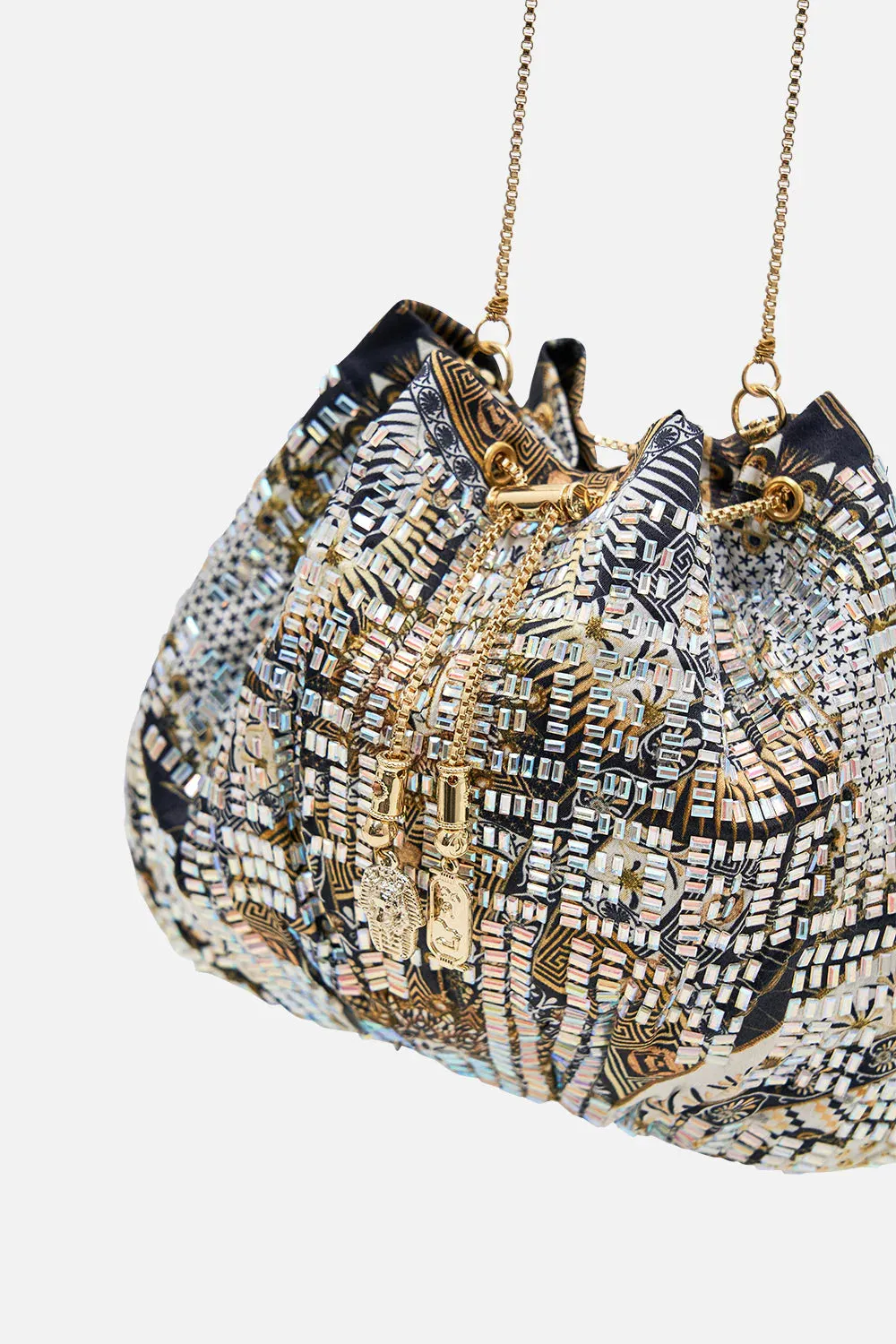 Drawstring Pouch with Chain Strap - The Temples of Dendara