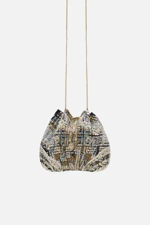 Drawstring Pouch with Chain Strap - The Temples of Dendara